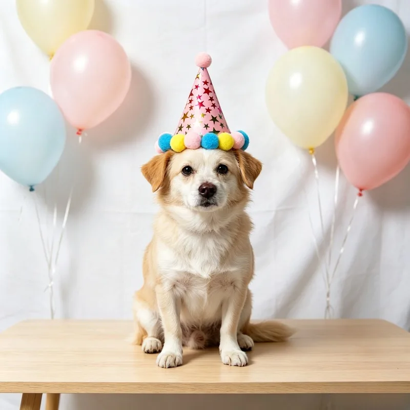 애완견 생일 파티 모자 귀여운 강아지 생일 의상 머리띠 조절 가능한 사진 부스 소품 개 고양이 생일 장식 용품