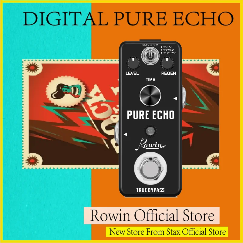 Rowin LEF 3803 Digital Delay Echo Effect Pedal for Guitar Bass with 3