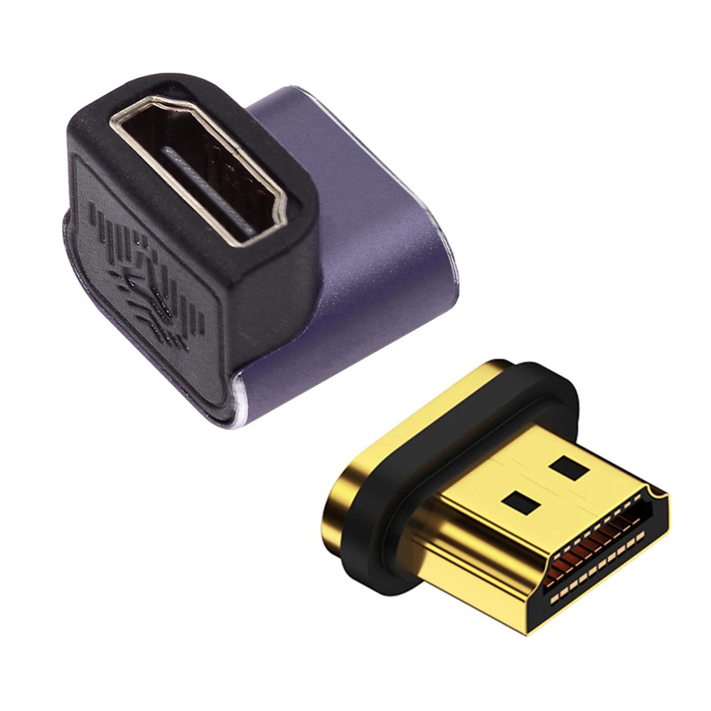 

Прямоугольный видеоадаптер 90 градусов HDTV 2,1 штекер-гнездо для ноутбука HDTV Магнитный 8K Type-A