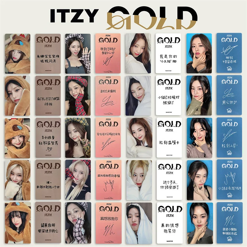 4pcs/set ITZY New Album GOLD LOMO Card Star River Special Card Chinese Back YEJI Lia RYUJIN YUNA Postcard Photo Gift