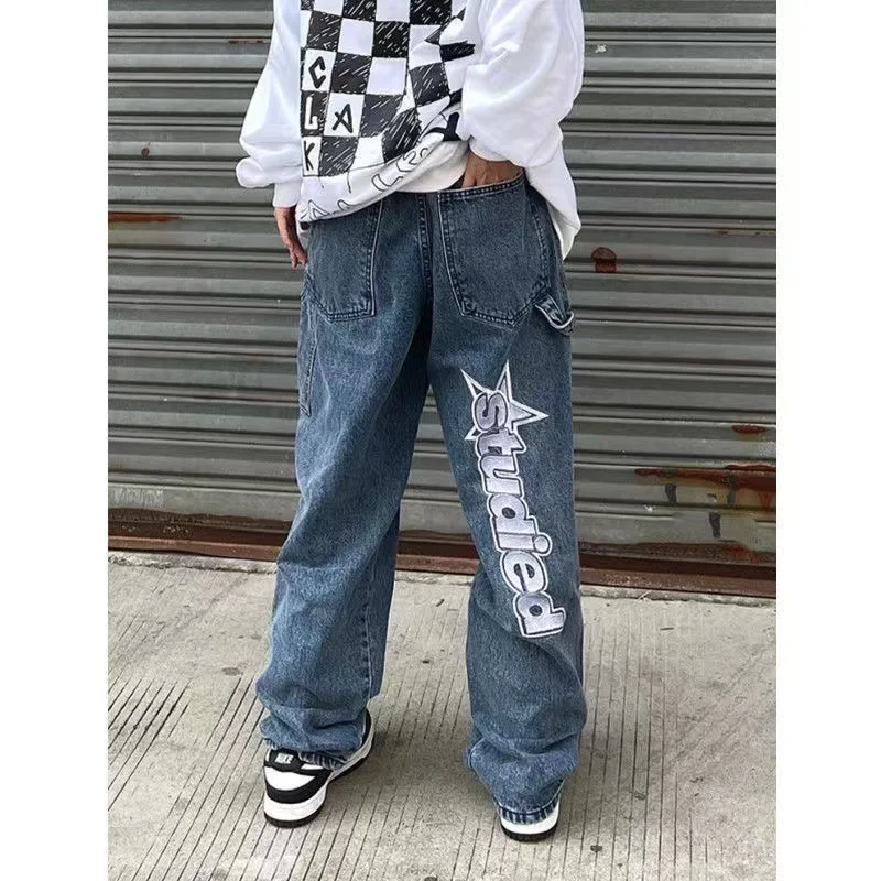 Cyber Y2K Pants Women Gothic Letter Print Trousers Punk Dark Jogger 90s  Jeans Button Streetwear Black Long Pants - AliExpress