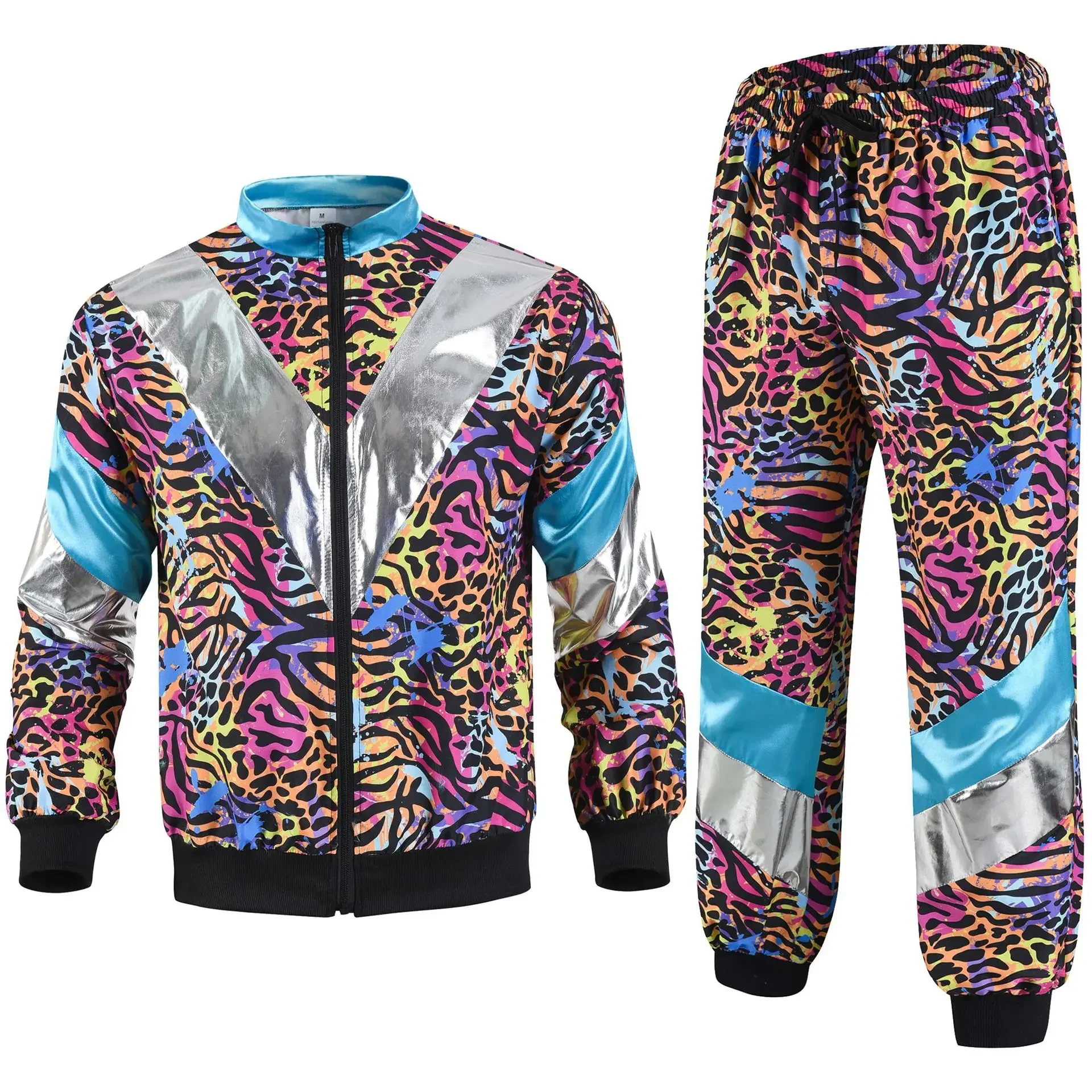 Traje De Esquí Retro Para Hombre – Disfraz Años 80 Con Gafas Y Cinturón – Talla XXL – Ideal Para Fiestas Temáticas Y Halloween