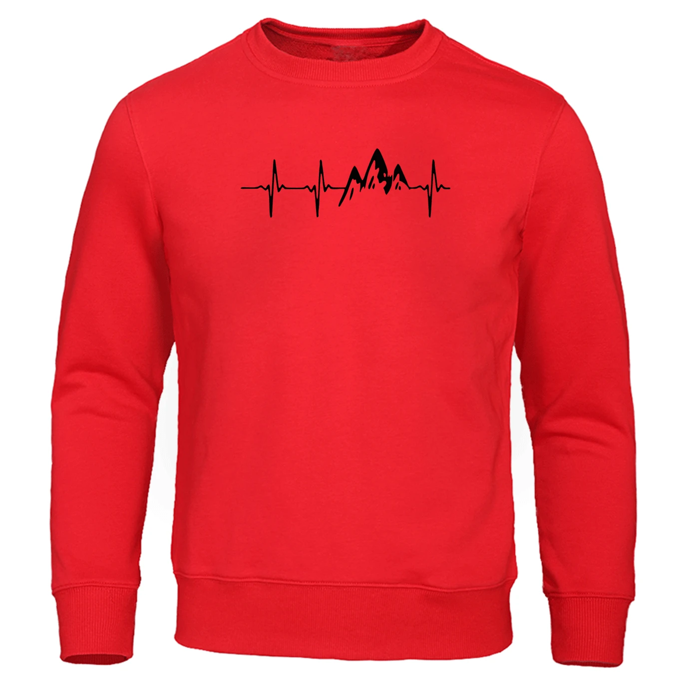 Mountain Heartbeat Hoodies Sweatshirt Men Sound Ray Diagram Sweatshirt Hoodie Spring Autumn Print Black Gray Streetwear Pullover