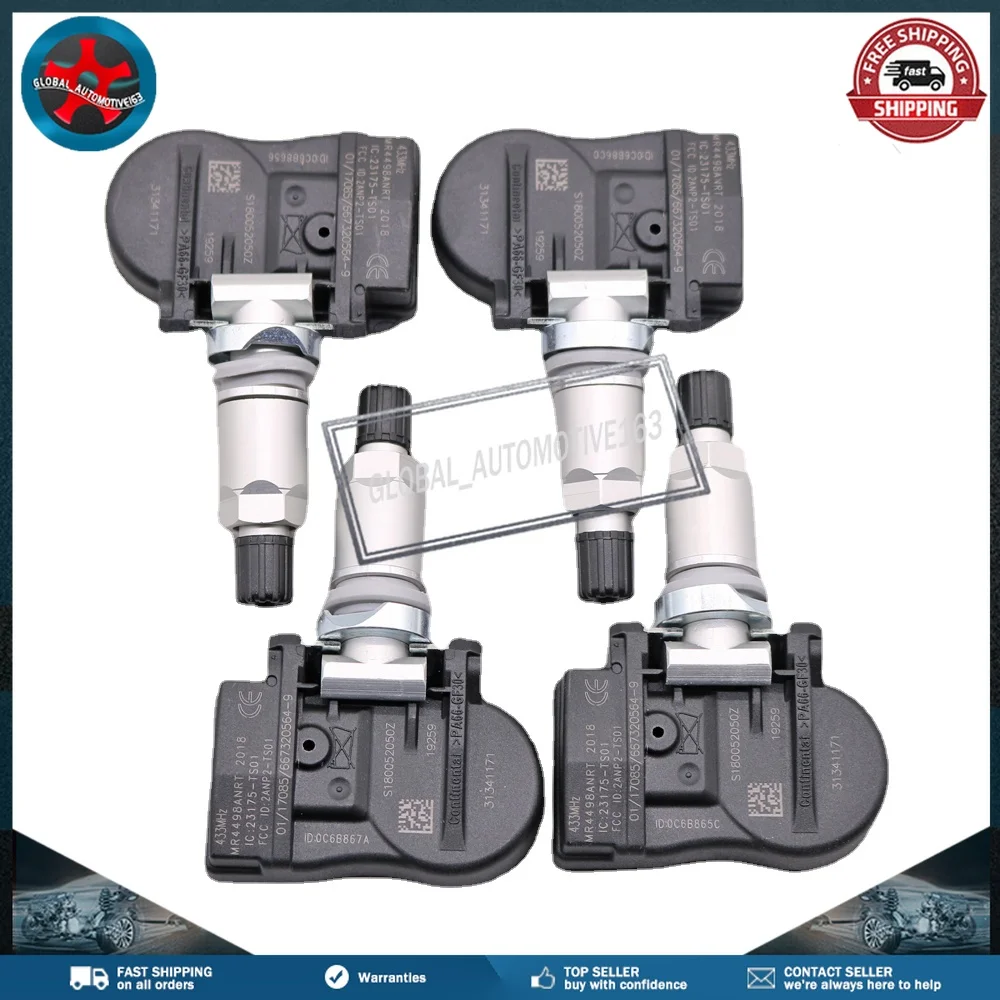 Per Volvo S60 Ii S70 S80 V40 V60 V60 Cross Country V70 Xc60 Xc70 Ii Tpms Sensore Di Monitoraggio Della Pressione Dei Pneumatici 433Mhz 31341171