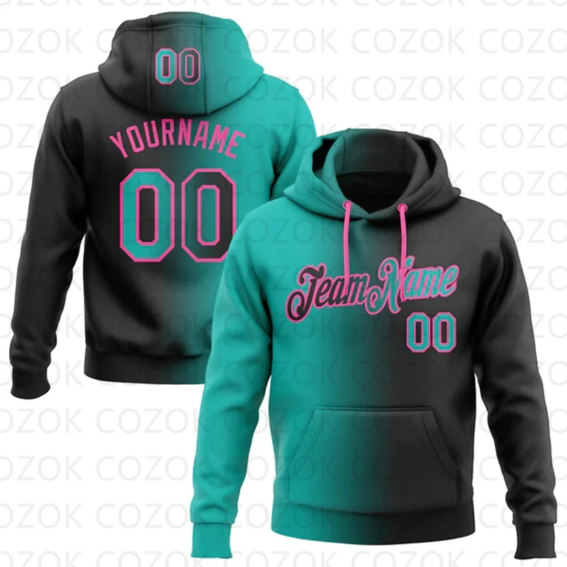 Customized Hoodie Blue Black Colour Splicing Jersey 3D Printed  Unisex Pullovers Hoodie Casual Sweatshirts