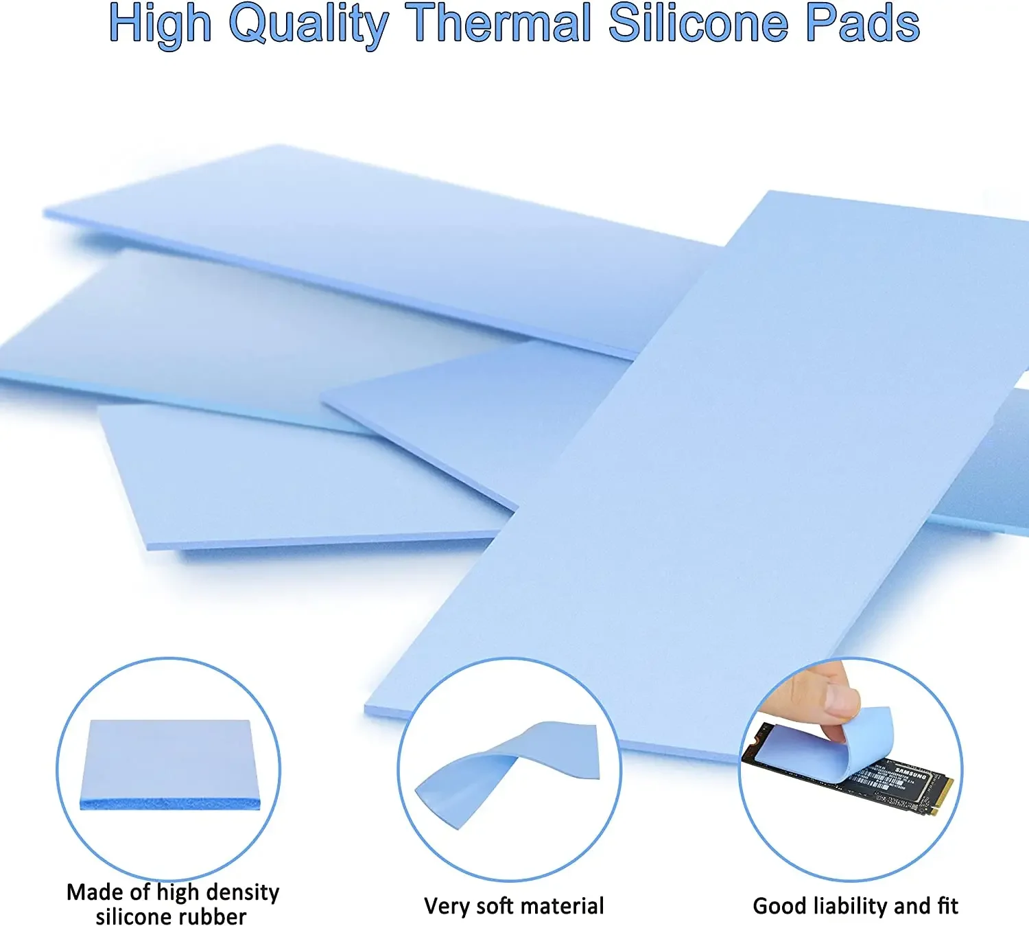12/9/6pcs 70X20mm Thermal Pads For M2 SSD CPU Graphics Card Heatsink Motherboard Heat Dissipation Silicone Pad 6w/mk