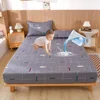 1 Simple Modern Geometry Printed Matte Fitted Sheet, Bedroom Printed Bed Cover, Bedding (excluding Pillowcases) 1