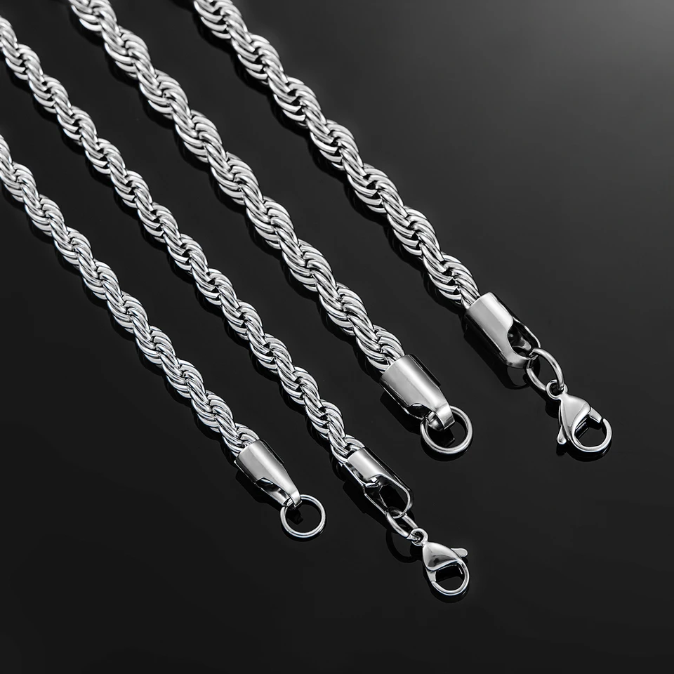 Collana con catena in acciaio inossidabile e argento - Italia