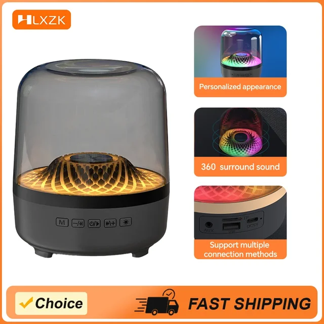 Glaze 5 Bluetooth 5.3 Audio Subwoofer Hi-Fi Acoustics Speakers Breathing Lamp Portable Wireless Soundbar for Home Theater Party