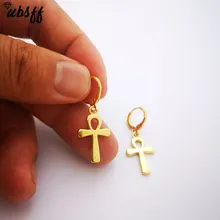 

Fashion Men Women Metal Hoop Cross Drop Dangle Earrings Gold and Silver Colors Earrings Party Punk Earring Jewelry Mini Earrings