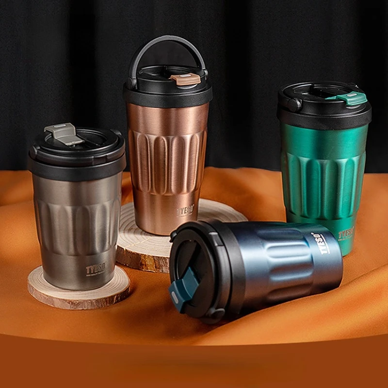 304 Stainless Steel Tumbler With Handle, Leakproof Travel Straw