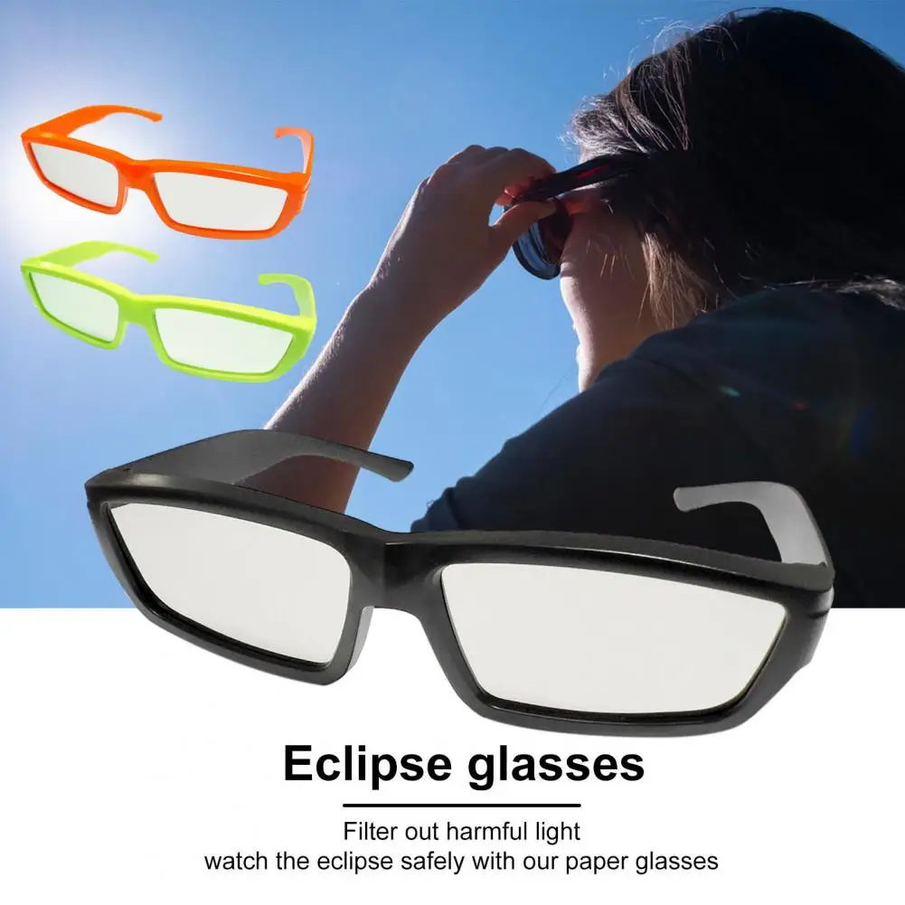 

6 Pcs Solar Eclipse Glasses Safety Viewing Block Harmful UV Light Strong Hinge Unisex Translucent Direct Sun Observation Glasses