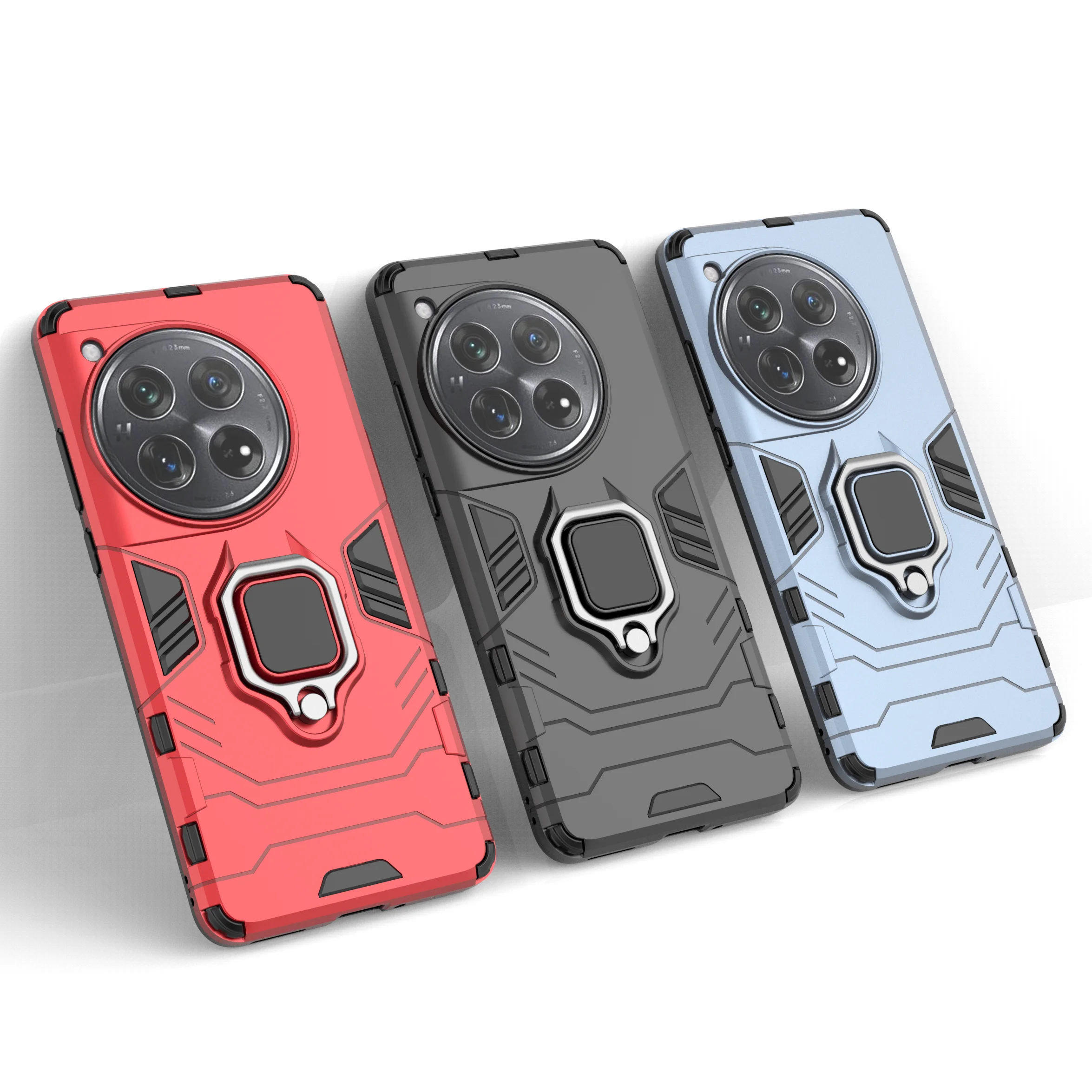 Enhanced Armor Shockproof Case with Metal Ring Stand and Bumper Protection