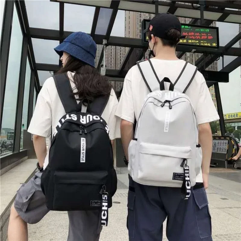 High School Students Large Capacity School Bags Fashion Canvas Backpack Books Stationery Organizer Bags Traveling Storage Bags