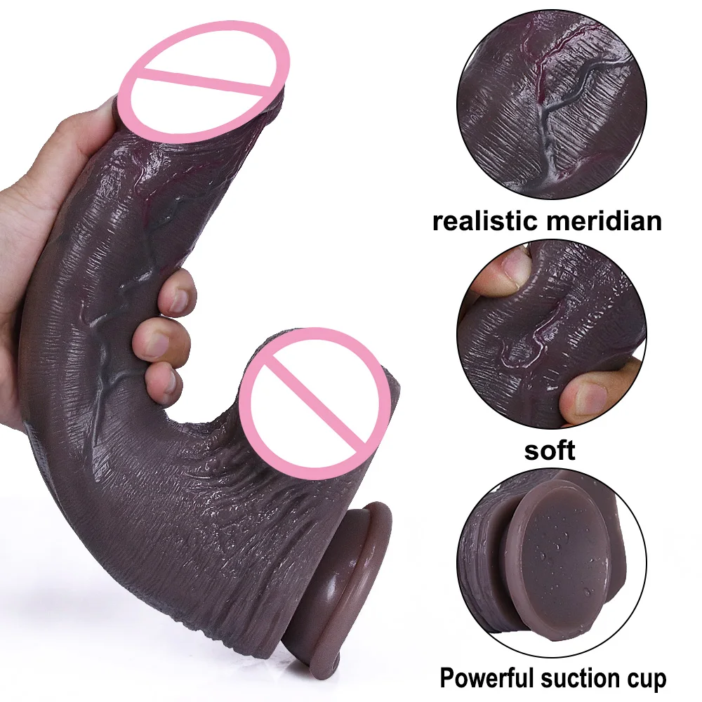 Skin Realistic Dildo Soft Penis G-spot Anus Masturbator Artificial Rubber  Dick