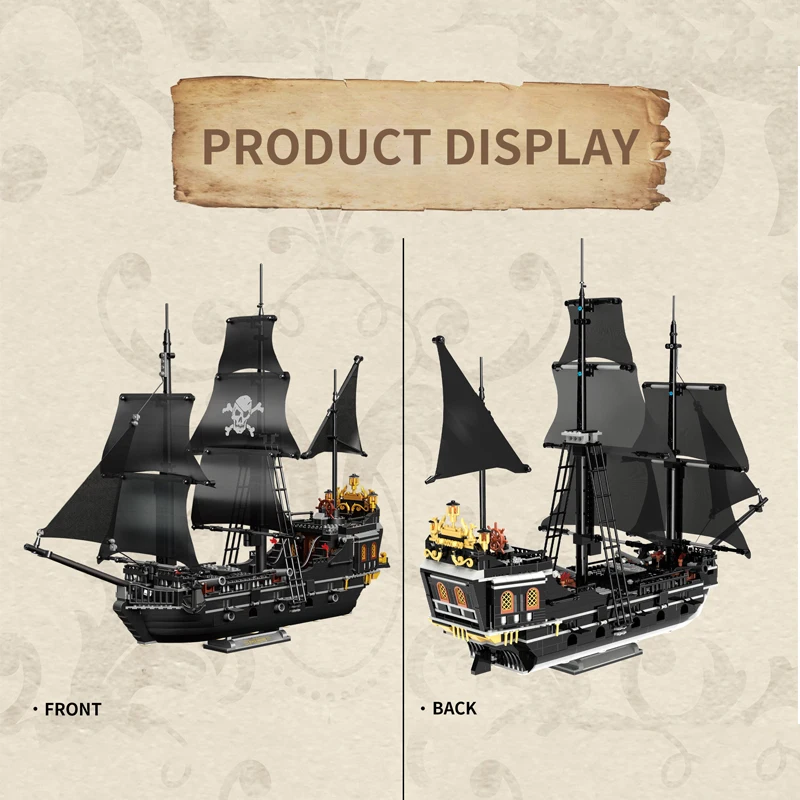 Pirate Ship Building Blocks 1424PCS Skeleton Ghost Boat Model Assembly Bricks Toys Desktop Decoration Kids Holiday Gifts