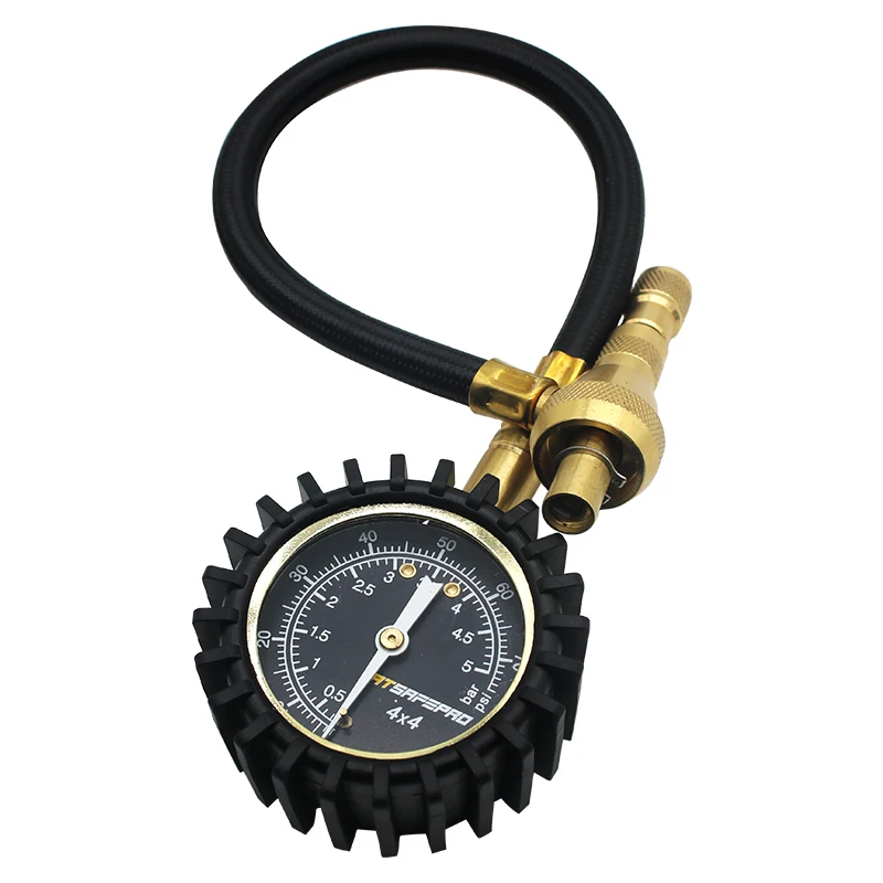 ATsafepro Tire Deflator Pressure Gauge 75Psi 2 in 1 Professional Rapid Deflate Special Chuck for 4X4 Large Offroad Tires on Jeep