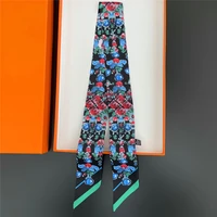 2024 Brand Design Leopard Twill Silk Scarf Luxury Scarf Women Foulard Skinny Bag Scarves Neckerchief Fashion Hair Headband - Image 6