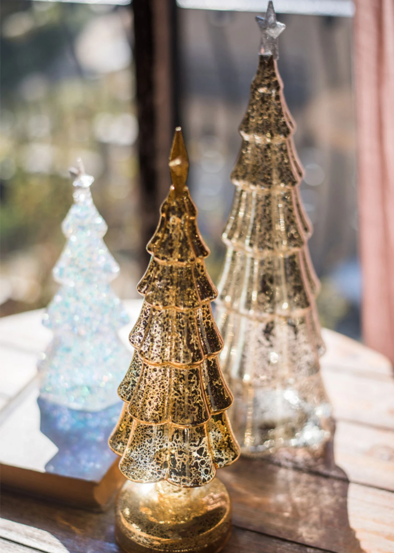Christmas Tree Glass Night Light for Home Xmas Romantic Holiday Atmosphere Arbol De Navidad Ornaments LED Luminous Decoration