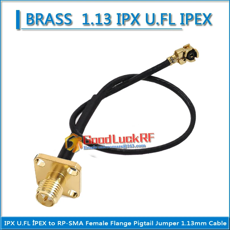 

1.13 IPX U.FL IPEX to RP-SMA RPSMA RP SMA Female 4 hole Flange RF Coaxial Pigtail Jumper 1.13mm extend Cable low loss