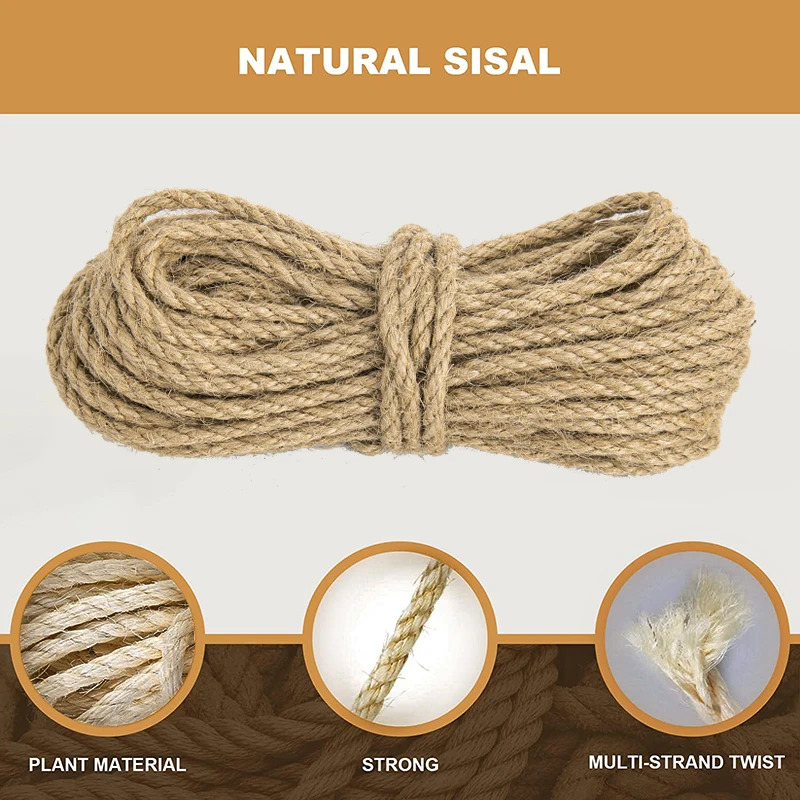Natural Sisal Rope for Cat Scratching and Furniture Protection