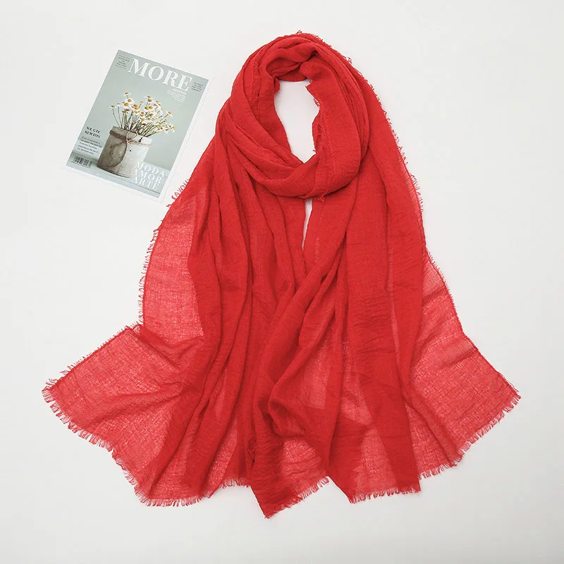 Summer Cotton Linen Scarf For Women Solid Color Sunscreen Thin Scarves Soft  Shawl Foulard Viscose Spring Female Wrap Shawls New - AliExpress