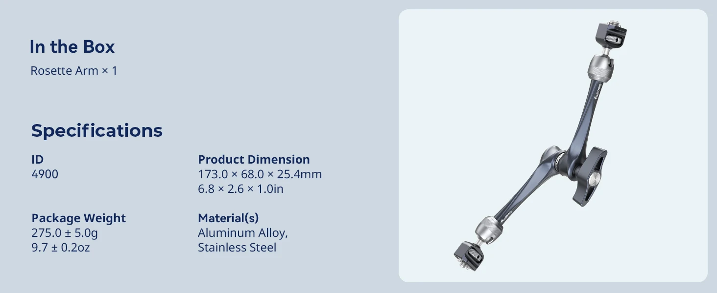 Small rig 7 "/11" Rosette magischer Arm mit Arri-Ortungs schraube, einstellbar, für DSLR-Monitor Light Action Kamera, bis zu 3kg Last – Detail 15