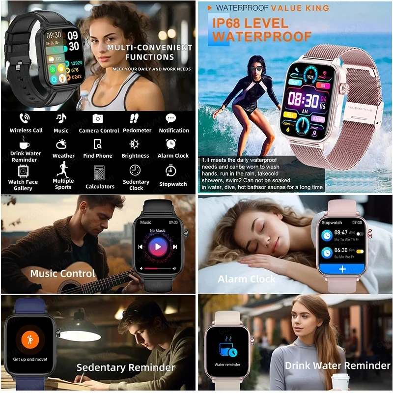 AI Intelligent Health Smart Watch Women ECG+PPG+HRV Micro Examination Fat Uric Acid Heart Rate Tracker BT Call Smartwatch Ladies 4