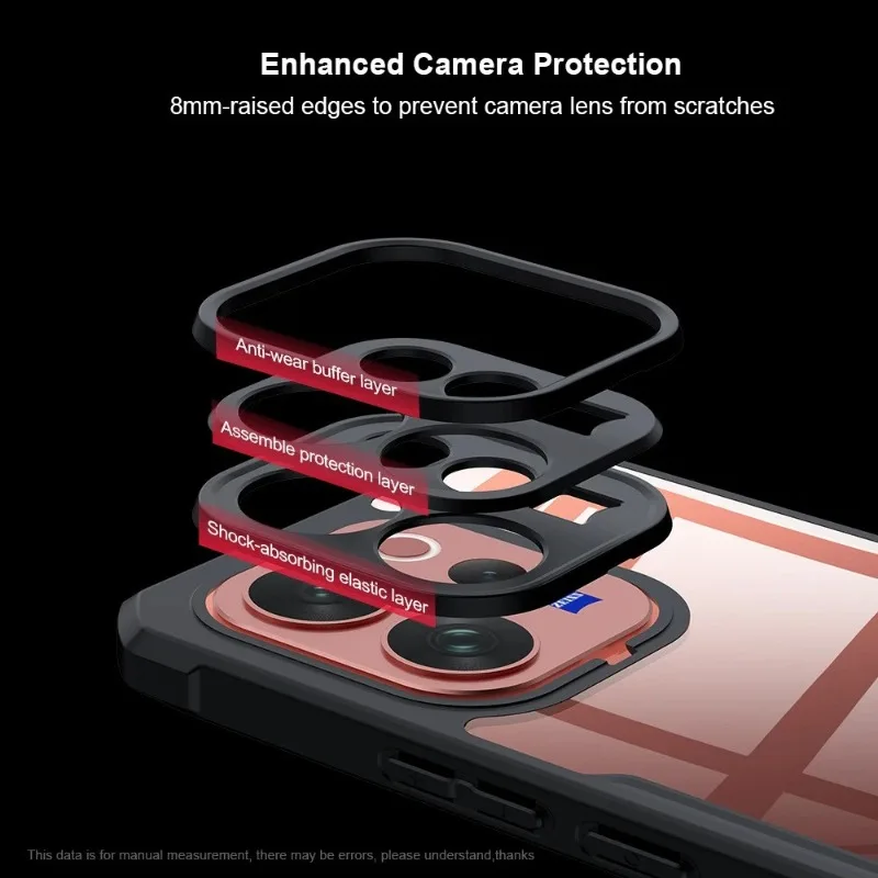 Luxury Transparent Armor Design Phone Case with Magnetic Anti-drop Cover