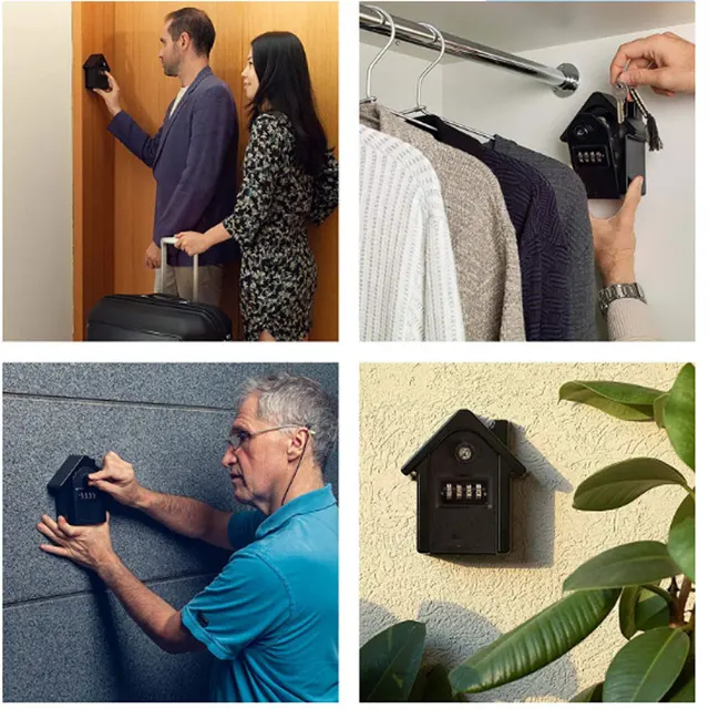 Combination Resettable Code Key Safe Lock Storage Box Outdoor Password Security Waterproof Push Button Case 6