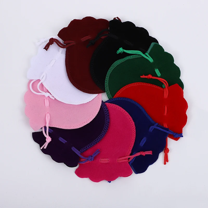 100Pcs/Lot Drawstring Gourd Velvet Bags For Ring Earrings Necklace Jewellery Pouches 7x9 9x12cm Gift Packaging Bag Custom Logo