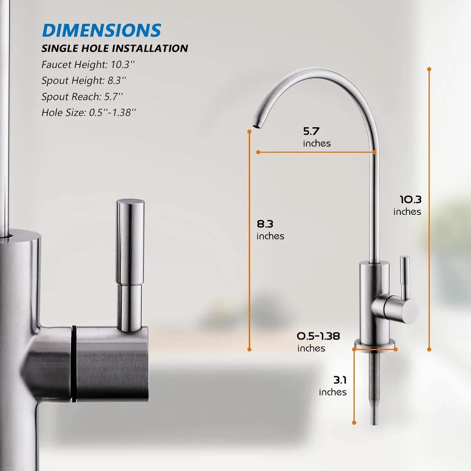 Water Purifier Faucet Drinking Water Filter for Kitchen Sink Reverse Osmosis Filtration RO