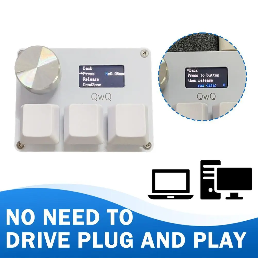 O3C OSU Rapid Trigger Hall Switches Keyboard 3 Key With Knob Wooting Red