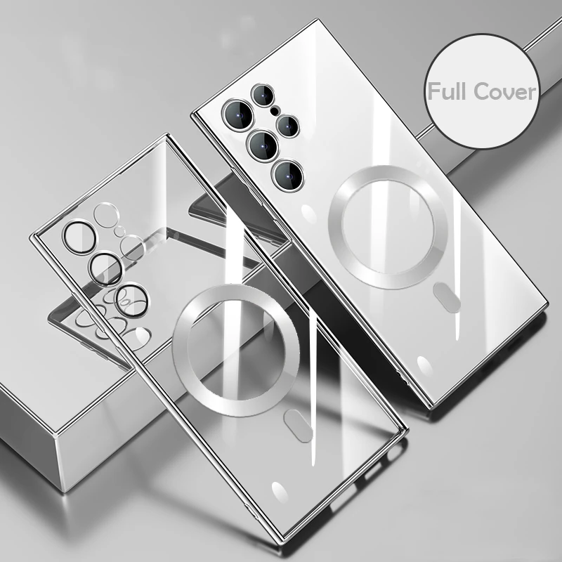 Luxury Plated Magnetic Soft Silicon Clear Phone Case