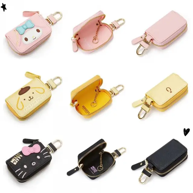 Kawaii Sanrioed Anime Kuromi My Melody Cinnamoroll Kitty Pudding Dog Cartoon Keychain Bag Lovely Car Key Bag Gift for Girlfriend 2