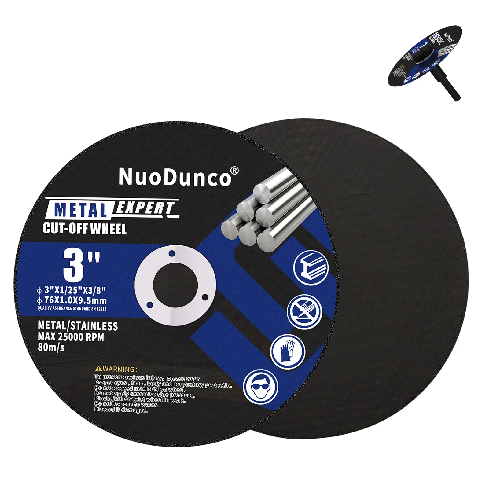Cutting Disc 75mm Cut-off-Wheel Mini Metal Cutting Disc Power Tool Rotary Circular Saw Blade for Cutting Stainless Steel PVC/Mounting Mandrel cutting disc
