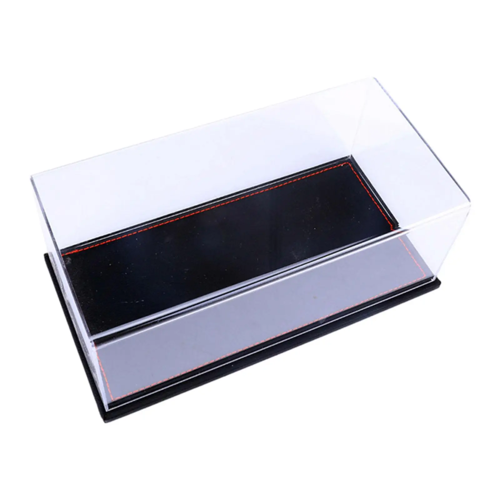 Clear Acrylic Display Case with PU Leather Base Protective Transparent Storage Display Box for 1:24 Model Cars, Toys, Dolls