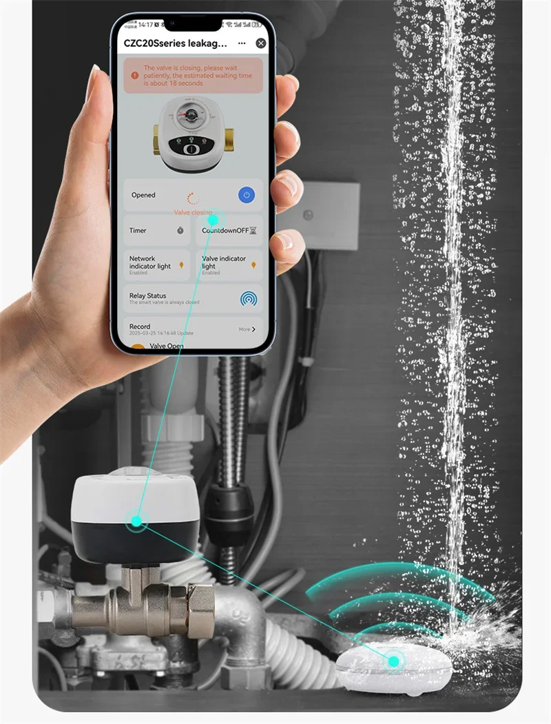 Tuya Smart WiFi Water & Gas Valve DN15/20/25, Alexa & Google Home Compatible, AP