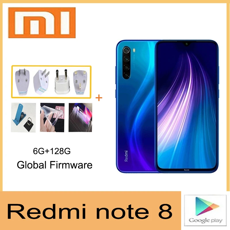 Смартфон Xiaomi Redmi Note 8 128 ГГц оригинальная глобальная прошивка сканер отпечатка