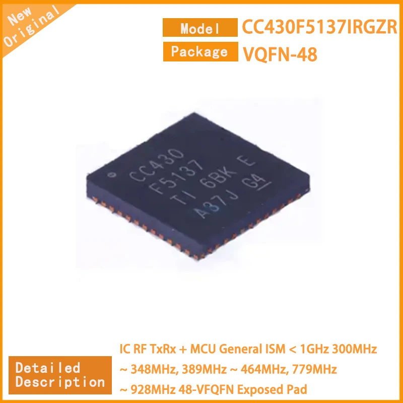

5 шт./партия, новые оригинальные микроконтроллеры CC430F5137IRGZR CC430F513