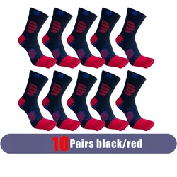 5 Pairs Compression Cotton Toe Socks - Sweat - Absorbing Colorful Sports Socks - EU 38 - 44(US 6 - 10) (10 Pairs red)