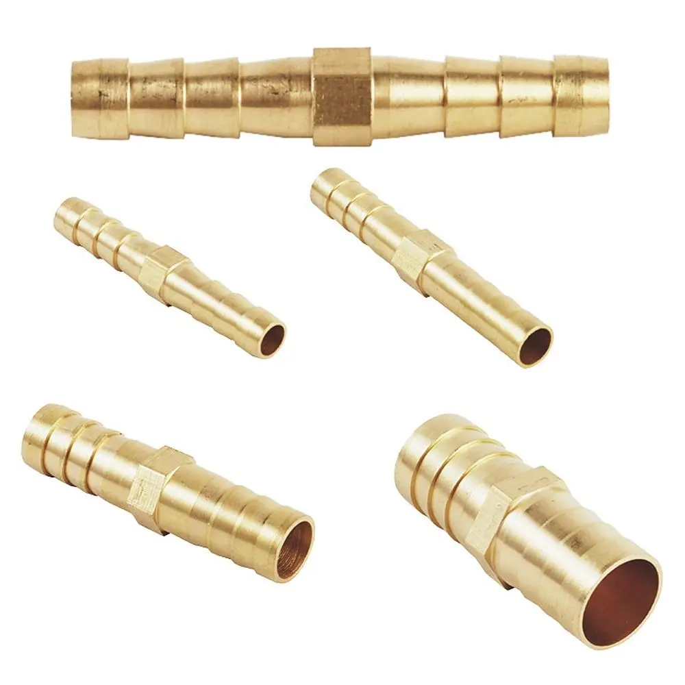 

6mm 8mm 10mm 12mm 16mm Straight Pipe Joint Pipe Fitting Tube Hose Barb Brass Equal Barb Coupler Connector Adapter PU PE Tube