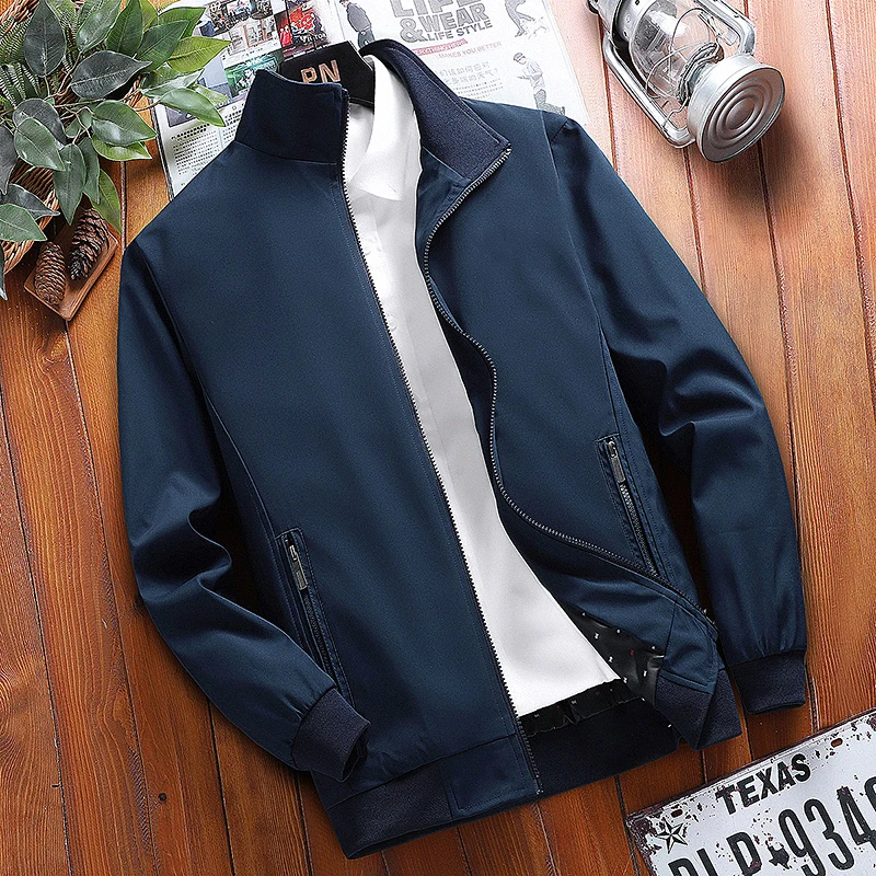 ジャケット・アウター A&S / Bulky sleeve no collar jacket Stand Collar Men's Jacket Spring and Autumn New Solid Color
