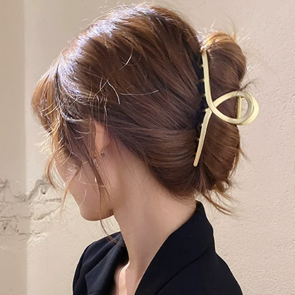11.5CM Large Metal Hair Clip For Women Golden Sliver Ponytail Claw Clip  Hairpin Hair Accessories Fashion Shark Clip Headwear