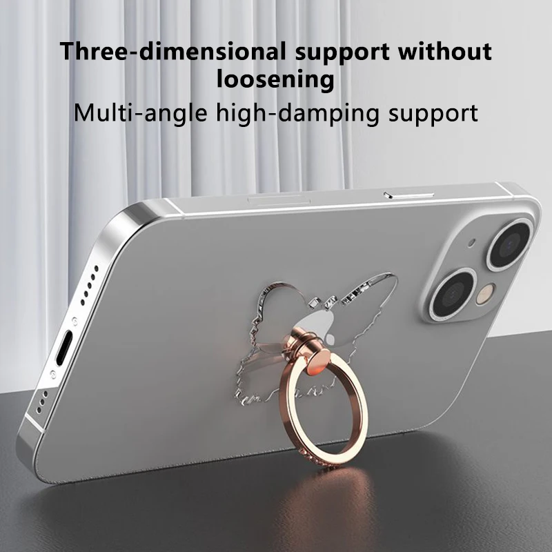 Elegant Diamond Inlaid Rotating Phone Holder with Ultra-thin Design and Strong Adhesive