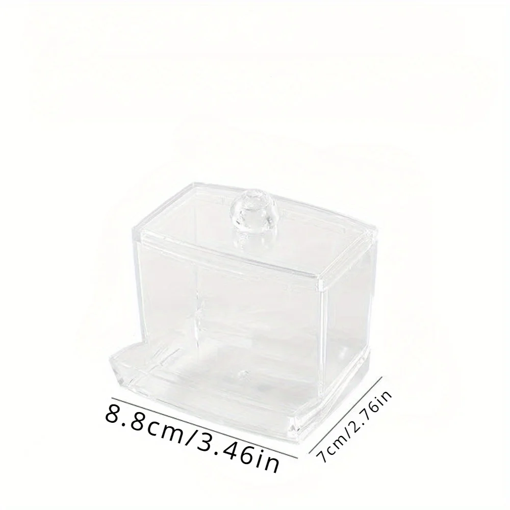 1PC leaky cotton swab box, fashionable crystal home multifunctional desktop portable cover storage box, box towel storage device 5