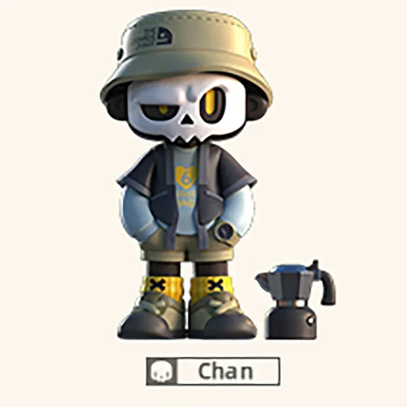 Figura de Mr.Bone, serie Camping de 4ª generación, caja sorpresa, decoración de escritorio, muñeco, caja misteriosa, adornos, juguete de colección, modelo, regalo sorpresa