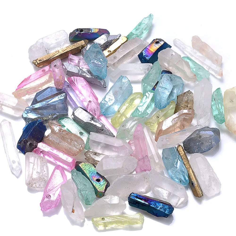 Natural Quartz Crystal Beads Gradient Color Raw Gems Loose Spacer Beads
