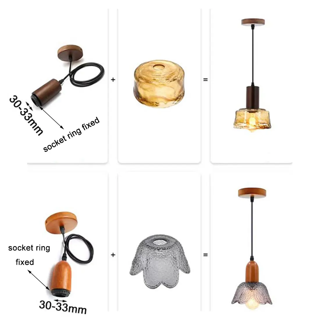 Moderní barva 3cm otevření sklo stínidlo pro E14 obal náhrada 3.3cm díra E12 lampa obal pro domácí DIY osvětlení dekorace