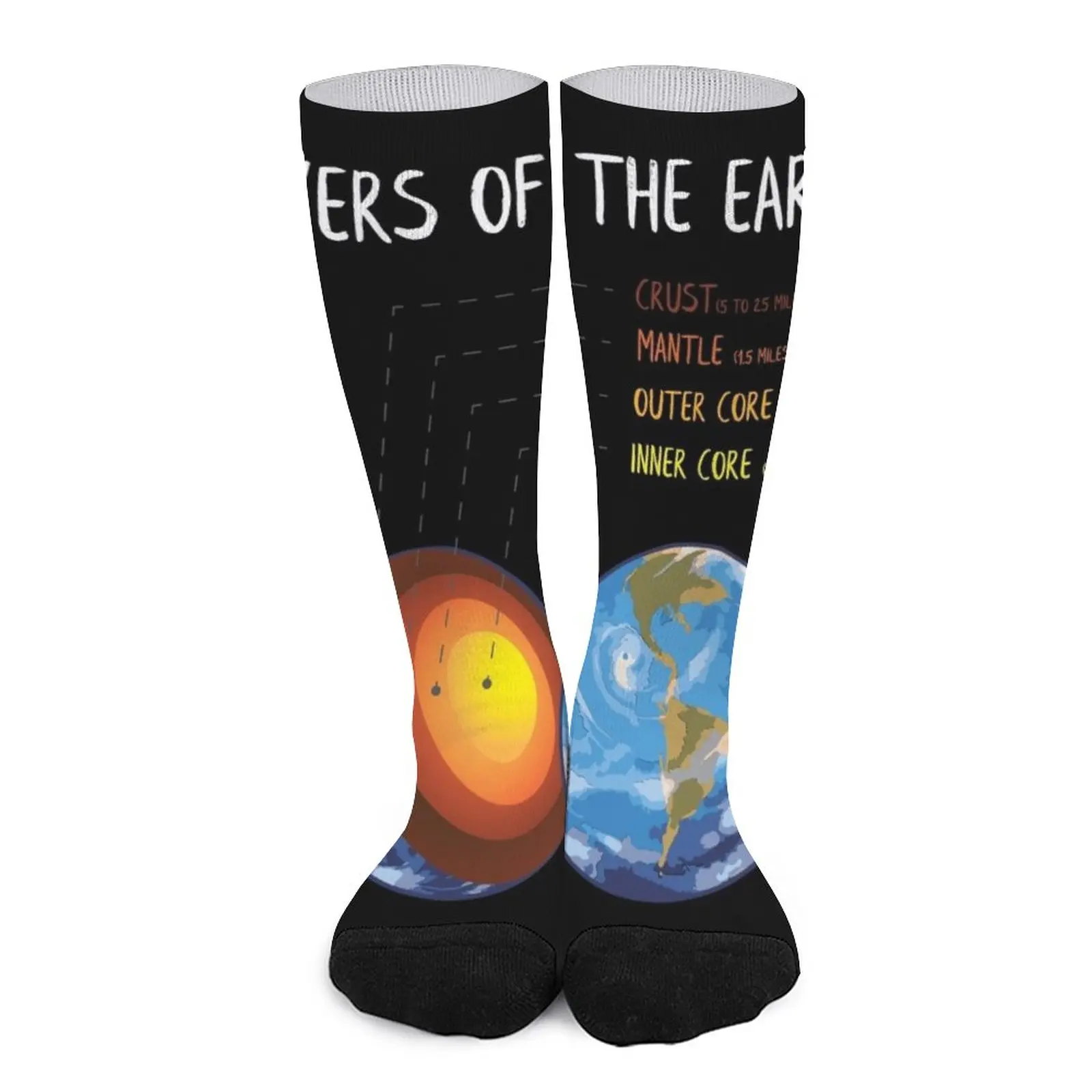 Earth Crust Layers of the Earth Rocks Gift for Geologist Socks Socks men cotton Men's socks with print sock men save the earth socks nordic socks